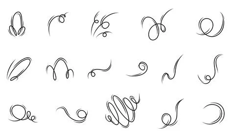 Set of wind blow set in doodle style, vector illustration on white backgrou.. Stock Illustration