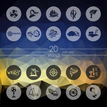 Set of wind icons Stock Illustration