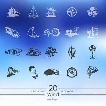 Set of wind icons Stock Illustration