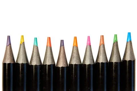 Set of wind pencils on a white background. Stock Photos