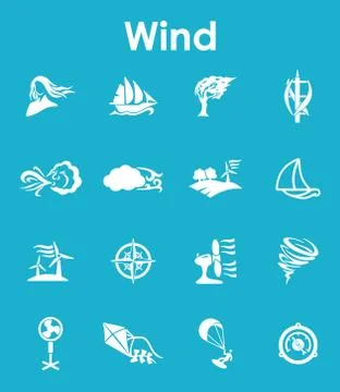 Set of wind simple icons Stock Illustration