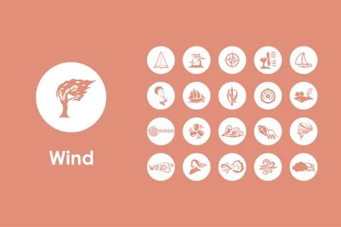 Set of wind simple icons Stock Illustration