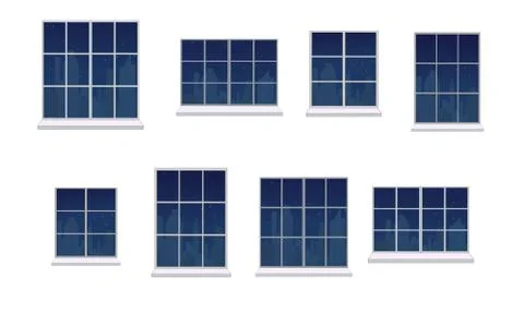 Set window frames Stock Illustration