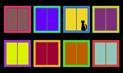 Set of windows/ Colorful windows set Ilustración de archivo