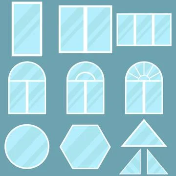 A set of windows Stock Illustration