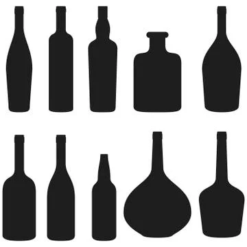 Set of wine bottles Stock Illustration