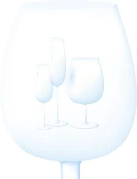 Set of wine glasses on a white background. Vector illustration. Stock Illustration