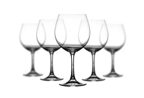 Set of wine glasses on white background Stock Photos
