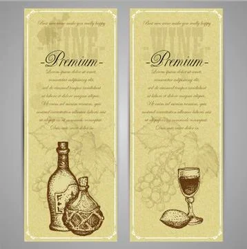 Set of wine labels Stock Illustration