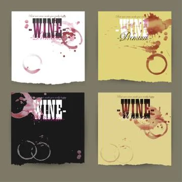 Set of wine labels Illustrazione stock
