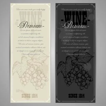 Set of wine labels Stock Illustration
