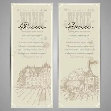 Set of wine labels Stock Illustration