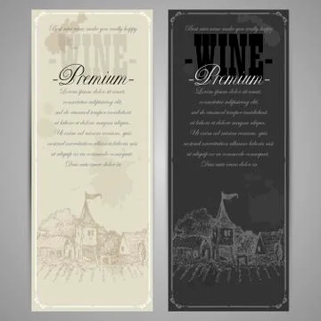 Set of wine labels Stock Illustration