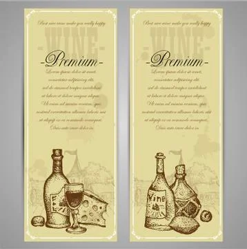 Set of wine labels Illustrazione stock