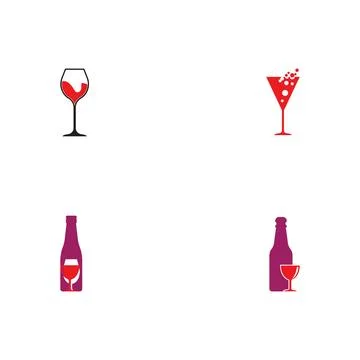 Set Wine Logo Template vector illustration Stock Illustration