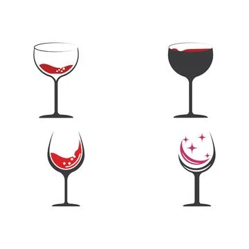 Set Wine Logo Template vector symbol 库存插图