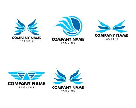 Set of Wing Logo Template Vector Icon Design Stock Illustration