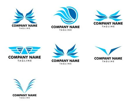 Set of Wing Logo Template Vector Icon Design Stock Illustration