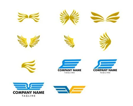 Set of Wing Logo Template Vector Icon Design Stockillustratie