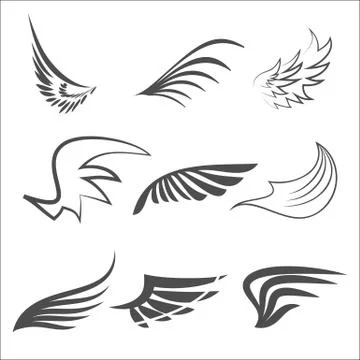 Set of Wings. Stock Illustration