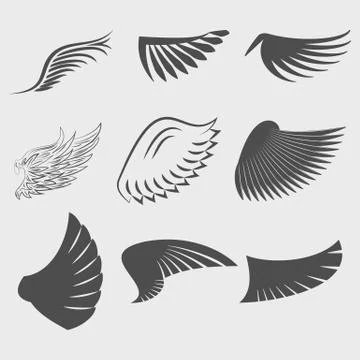 Set of Wings. Illustrazione stock