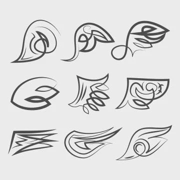 Set of Wings. Stock Illustration