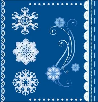 Set of the winter design elements set of the winter design elements Copyri... Stock Photos