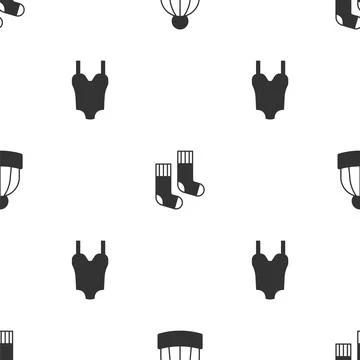 Set Winter hat, Socks and Swimsuit on seamless pattern. Vector 스톡 일러스트