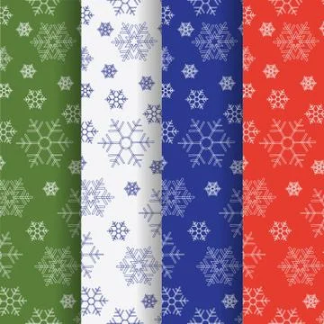Set of winter holiday seamless patterns Stock Illustration
