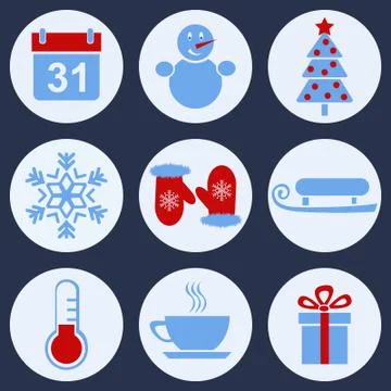 Set of Winter icons Stock Illustration