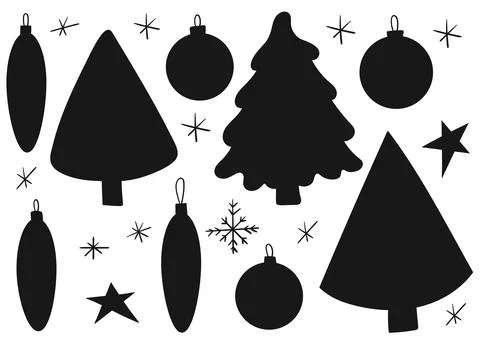 Set of winter illustrations in hand drawing style イラスト素材
