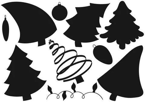 Set of winter illustrations in hand drawing style Illustrazione stock