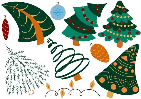 Set of winter illustrations in hand drawing style イラスト素材
