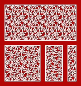 Set of winter panels with snowflakes.  Stock Illustration