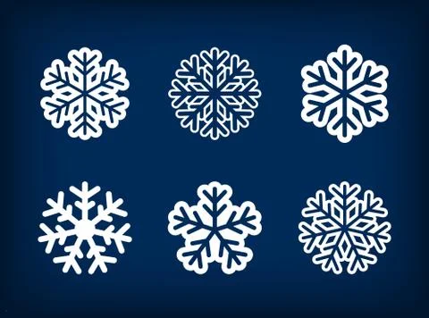 Set of winter snowflake vector illustration Stock-Illustration
