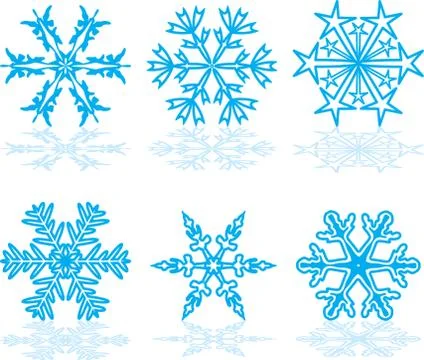 Set of winter snowflakes Stock Illustration