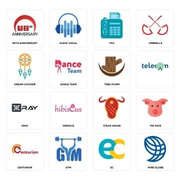 Set of wire globe, ec, centurion, steak house, xray, tree stump, dream catche Free Stock Illustration