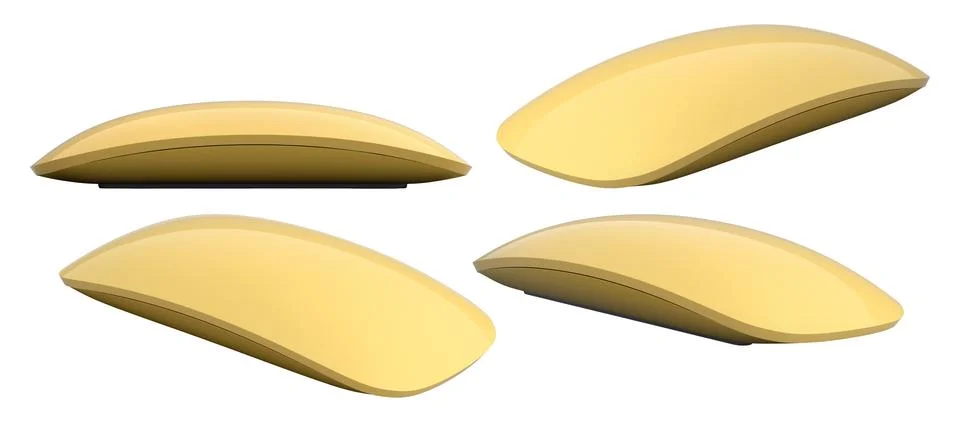 Set of wireless computer mice in various colors side by side isolated on white Stock Illustration