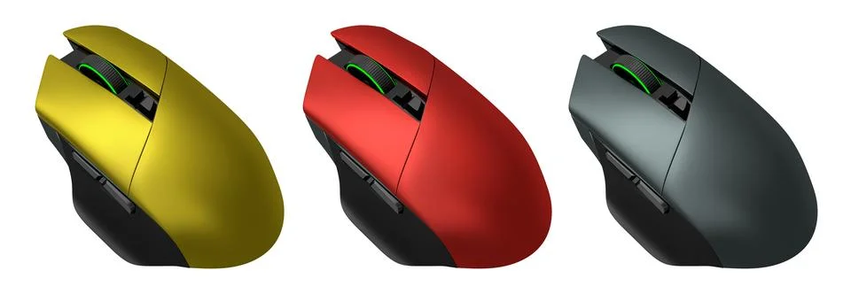 Set of wireless gaming computer mouse isolated on white background 스톡 일러스트