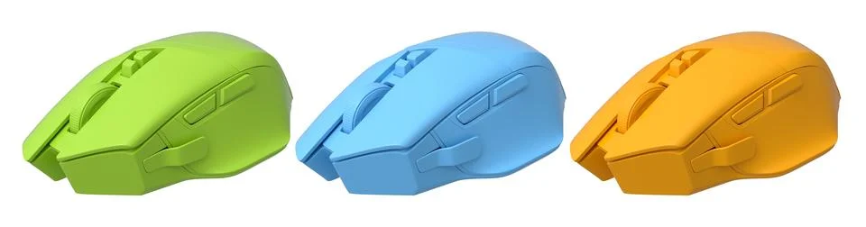 Set of wireless gaming computer mouse isolated on white background Stock Illustration