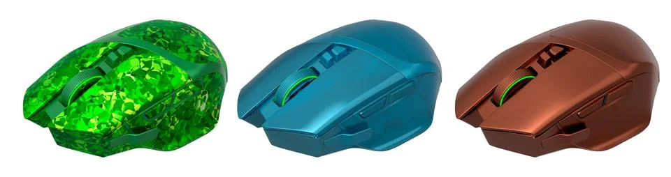Set of wireless gaming computer mouse isolated on white background 스톡 일러스트