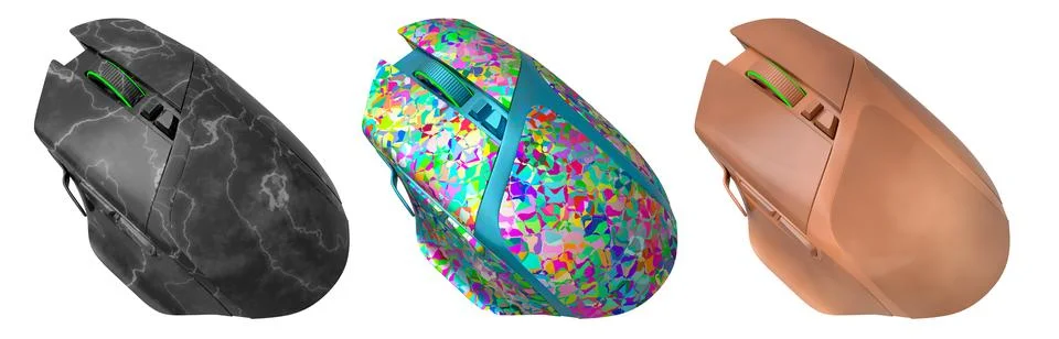 Set of wireless gaming computer mouse isolated on white background Stock Illustration