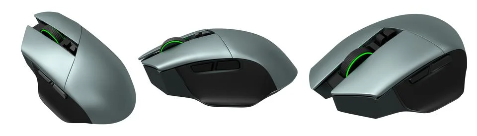 Set of wireless gaming computer mouse isolated on white background Stock Illustration