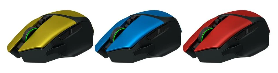 Set of wireless gaming computer mouse isolated on white background 스톡 일러스트