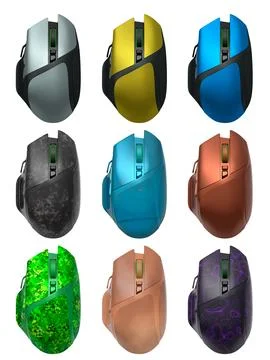 Set of wireless gaming computer mouse isolated on white background 스톡 일러스트