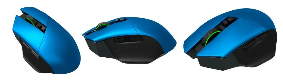 Set of wireless gaming computer mouse isolated on white background Stock Photos