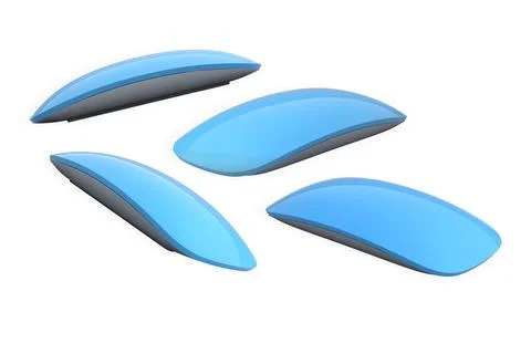 Set of wireless mice isolated on white background, concept of technology and  Stock Photos