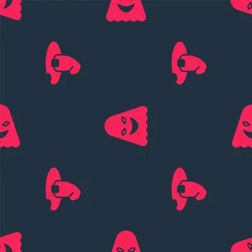 Set Witch hat and Ghost on seamless pattern. Vector Stock Illustration