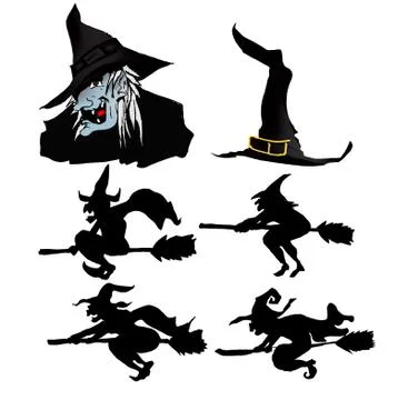 Set of witches Stock Illustration