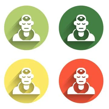 Set Wizard warlock icon isolated with long shadow background. Color circle .. Stock Illustration
